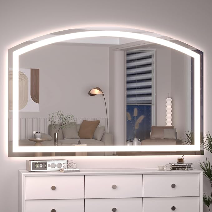 Hasipu 55" x 36" LED Bathroom Mirror Arch Vanity Mirror - Image 8