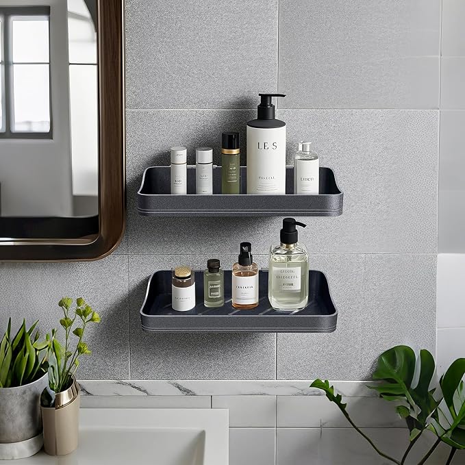 Luxury Shower Caddy, Rustproof Metal Large Capacity Bathroom Shelves by FIESONO