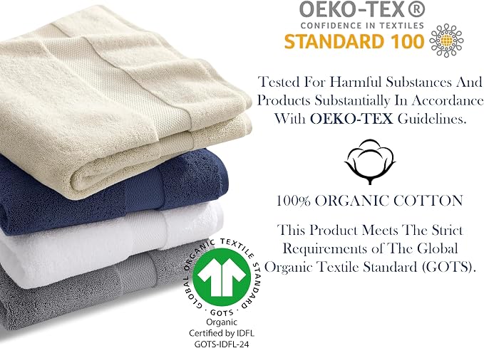 Delara Organic Cotton Luxuriously Plush Bath Towel 33 Piece Set|GOTS & Oeko-TEX - Image 6