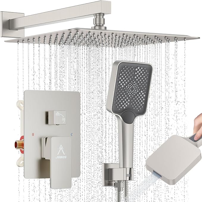 Shower System Modern Rain Brass Faucet Set by JQBQS