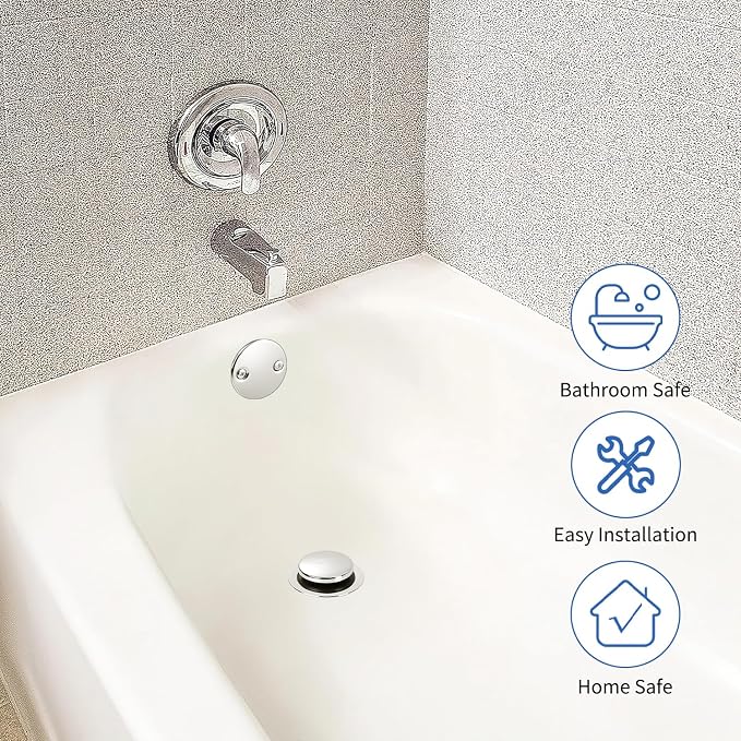 Chrome Bathtub Drain Tip-Toe Tub Trim Set - Image 5