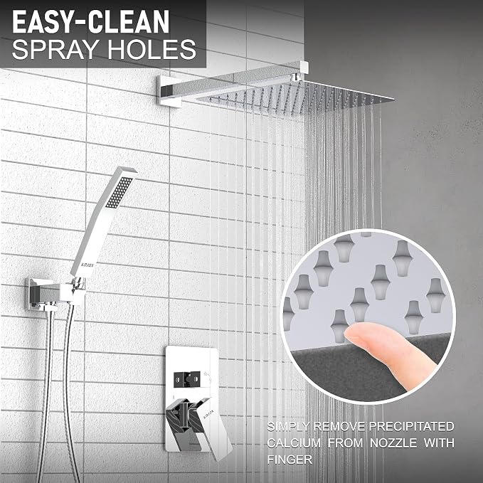 KOJOX Shower System with High Pressure 12 Inch Rainfall Shower Head, Handheld - Image 2