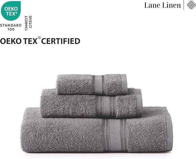 LANE LINEN Towel Set of 12 – 100% Mercerized Cotton, Zero Twist, 4 Large Bath - Image 8