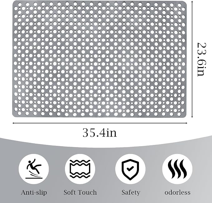 Non Slip Large Shower Mat 35.4"*23.6", TPE Bath Mats - Image 5