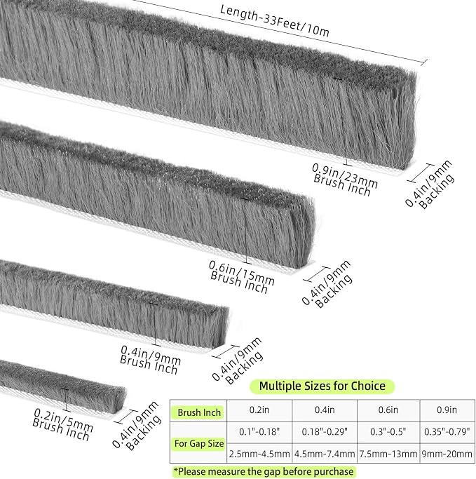 Door Brush Seal, Felt Pile Weather Stripping - Image 3