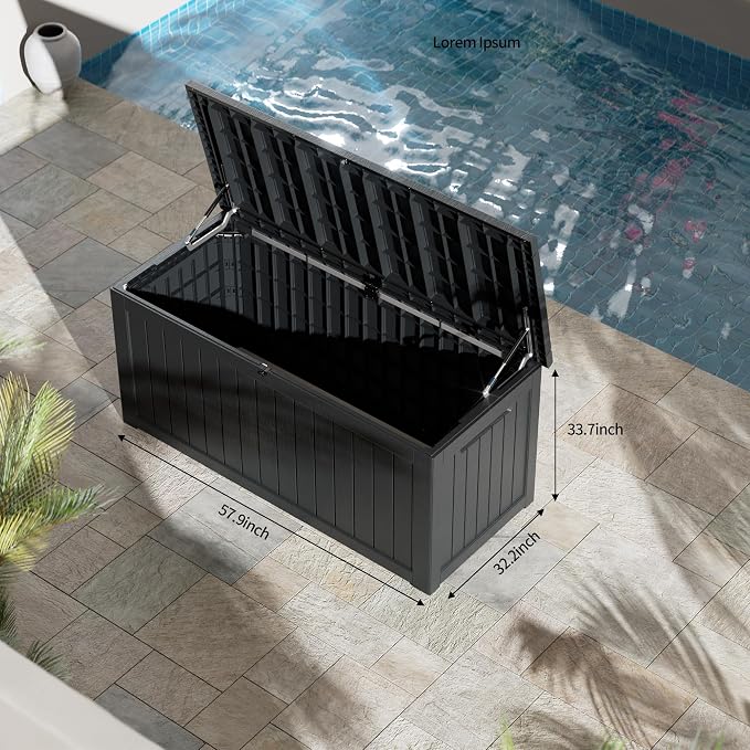 TARKARI 270 Gallon Lockable Resin Deck Box, Waterproof & UV-Resistant Outdoor - Image 5