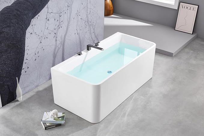 SITGES Minimalist Square-Shaped Bathtub Faucet, 2-Handle Widespread Roman Tub - Image 5