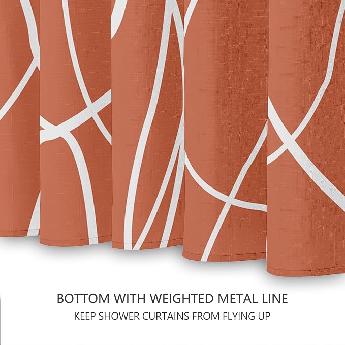 Tititex Morden 140gms Faux Linen Fabric Bath Shower Curtain Set Textured Fabric - Image 4