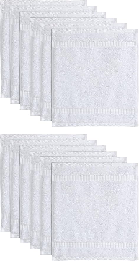 SALBAKOS 100% Turkish Cotton Washcloth Set of 12 13x13 inch | Heirloom Quality - Image 6