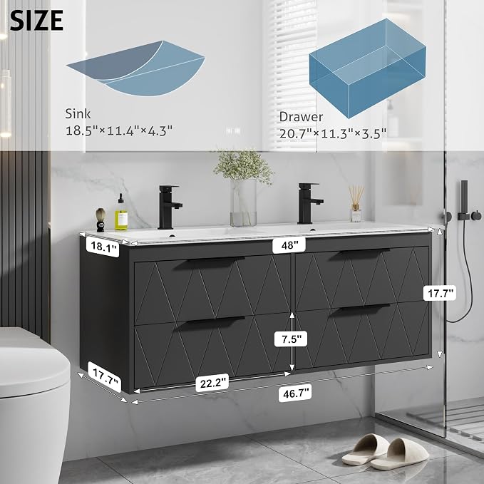 eclife 48" Bathroom Vanities Cabinet - Image 2