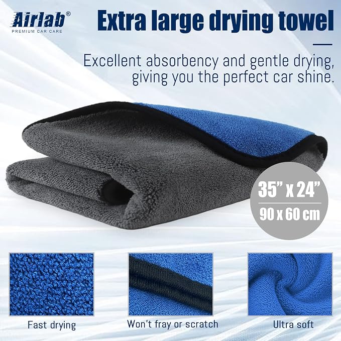 Airlab Microfiber Towels for Cars Wash Drying Thick Plush Cleaning Cloth Auto - Image 4