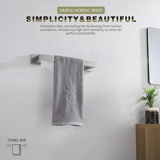 KOKOSIRI 12-Inch Single Towel Bar, Bathroom Kitchen Towel Holder, Wall Mounted - Image 3