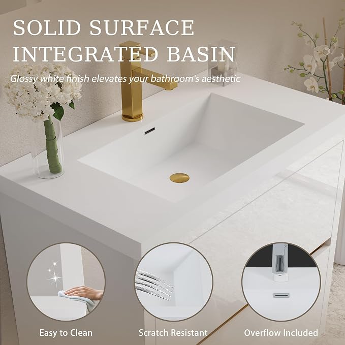 Modern 36" Wall-Mounted Bathroom Vanity - Image 3