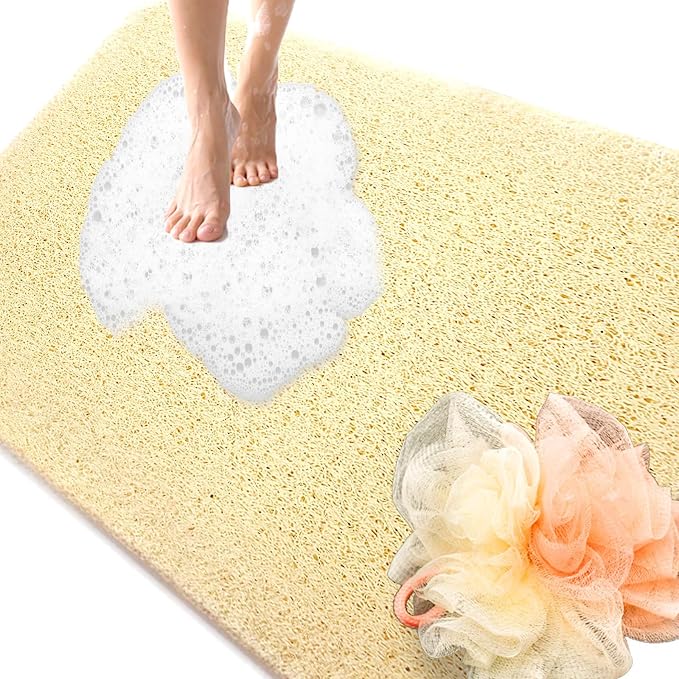 Shower Mats Non Slip for Elderly, 24x47’’Extra Lager Loofah Bath Mats for Shower by NQWei