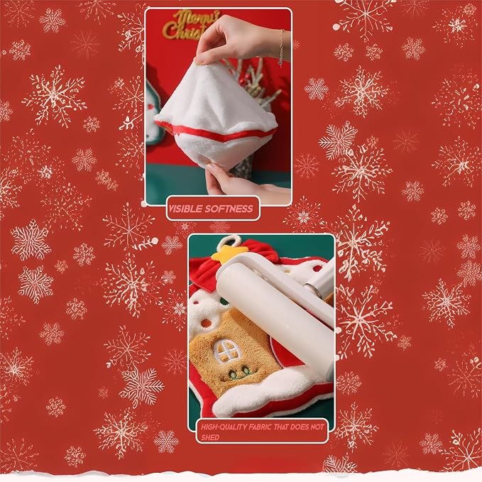 Cesqouc® 4pcs New Cute Style Hangable Hand Towels - Image 4