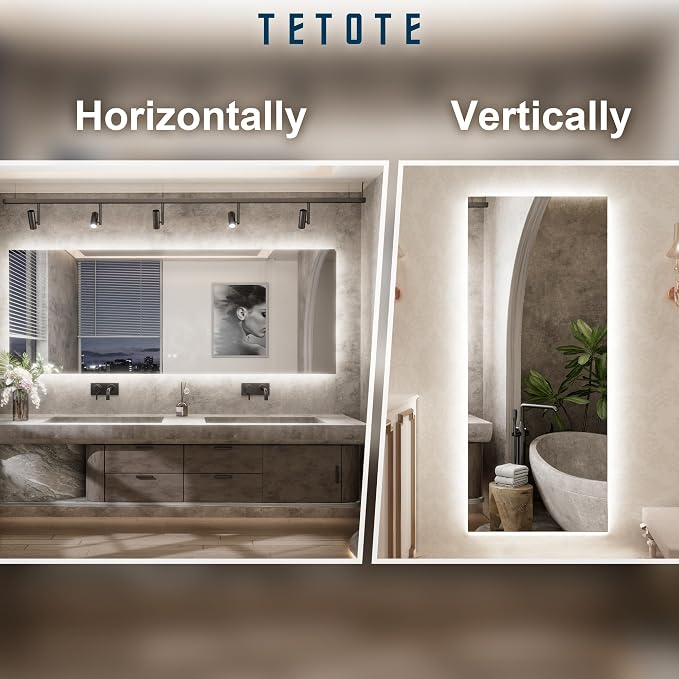 TETOTE 84 x 32 Inch LED Backlit Bathroom Mirror - Image 5