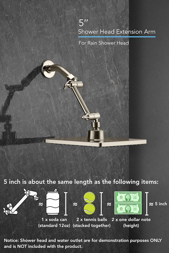 5 Inch Adjustable Shower Head Extension Arm - Image 7