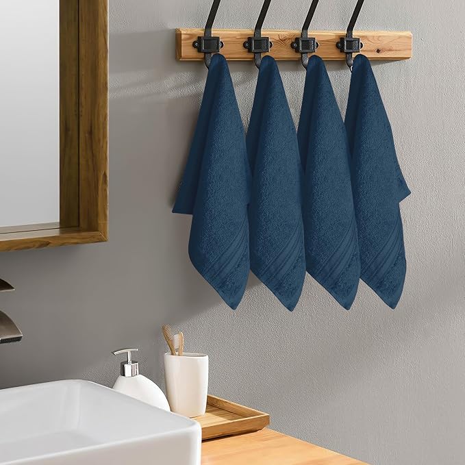 BOUTIQUO Ultra Soft Cotton Washcloths, Contains 12 Piece Face Cloths 12x12 inch - Image 5