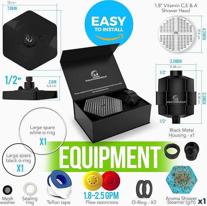 AquaHomeGroup Luxury Filtered Shower Head Set - Image 7