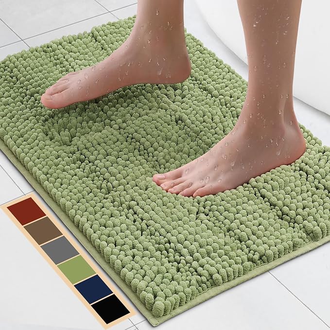 Bcoimo 24"×17" Chenille Bath Mat – Non-Slip by Bcoimo