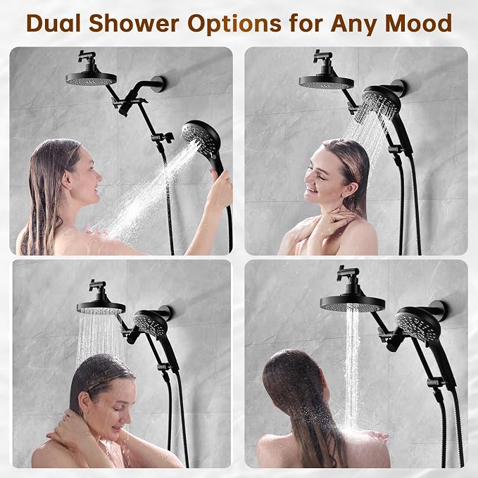 BRIGHT SHOWERS High Pressure Dual Shower Head Combo - Image 4
