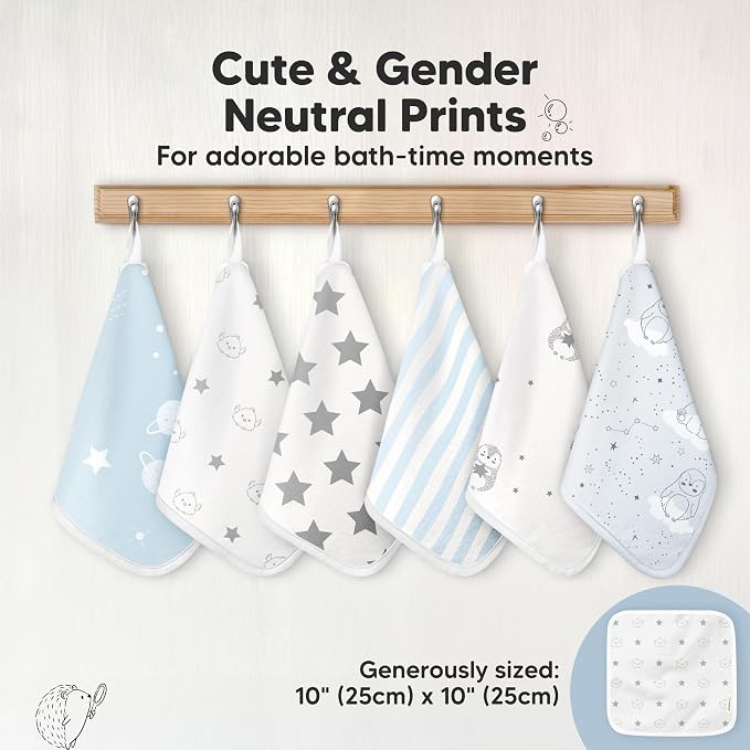 6-Pack Cotton Baby Washcloths for Newborn - Image 7