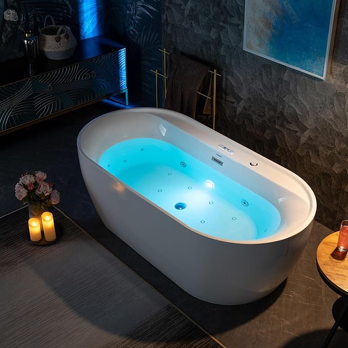 WOODBRIDGE 72" x 35-3/8" Whirlpool and Air Bath Heated Soaking Combination Tub by WOODBRIDGE
