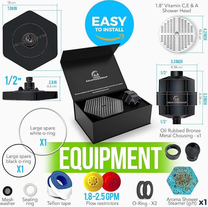 AquaHomeGroup Luxury Filtered Shower Head Set - Image 6