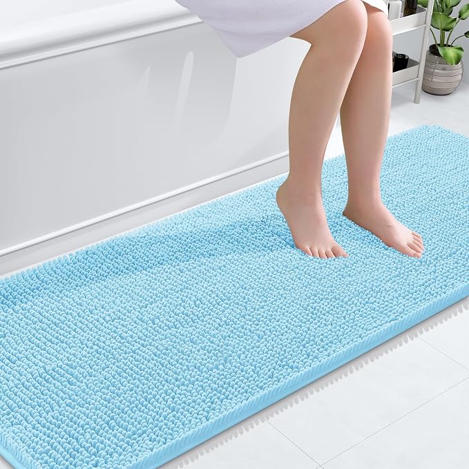 OLANLY Bathroom Rugs 70x24, Extra Soft Absorbent Chenille Bath Rugs, Rubber by OLANLY