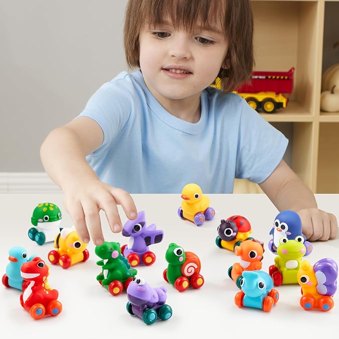 JOYIN Animal Cartoon Cars, Soft Rubber Toy Car Set, Mini Vehicles, Bath Toy Car - Image 6