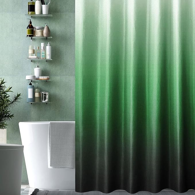 Gibelle Emerald Green Shower Curtain, Ombre Shower Curtains - Image 6