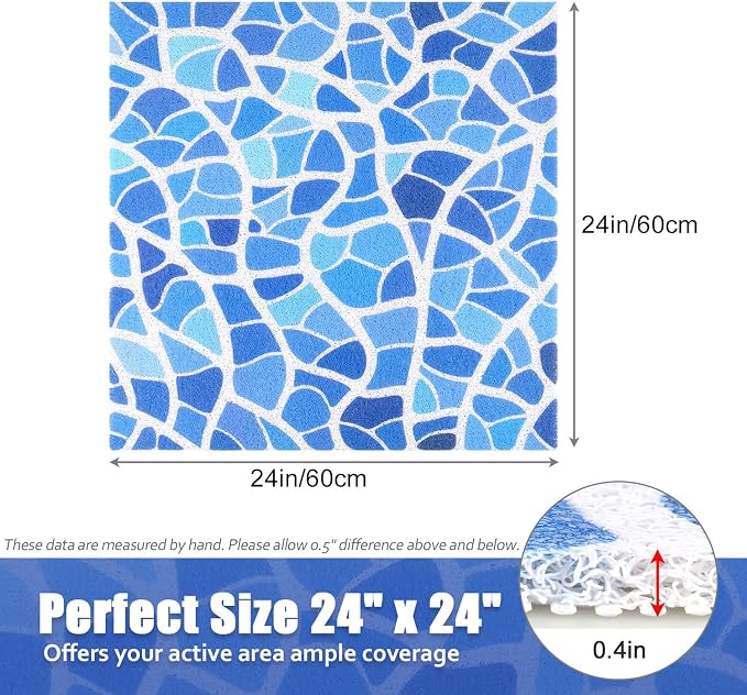 Shower Mat Non-Slip, 24x24 Inch, Soft Comfort Bath Mat - Image 8