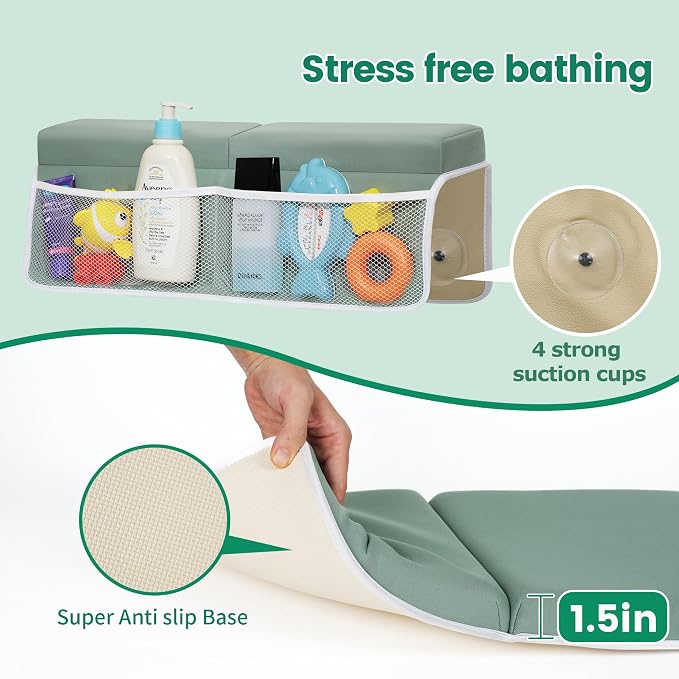 Comfortable Baby Bath Kneeler and Elbow Rest Pad Set, Thick Memory Foam Bath - Image 4