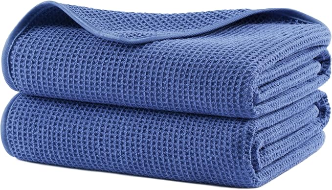 POLYTE 380 GSM Microfiber Oversize Quick Dry Lint Free Waffle Bath Towel by Polyte