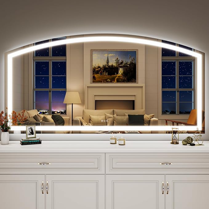 Hasipu 72" x 36" Arch LED Bathroom Mirror, Frontlit Wall-Mounted Vanity Mirror - Image 7