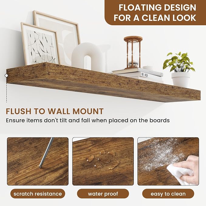 fuqing Floating Shelves for Wall, Wall Mounted Wood Floating Shelf - Image 5