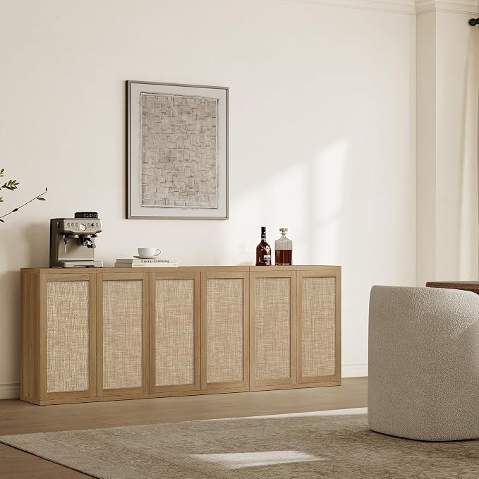 SICOTAS Rattan Sideboard Storage Cabinet - Image 7