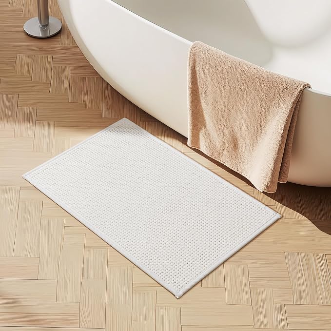 GRANNY SAYS White Bathroom Rugs Non Slip Washable, Absorbent Bath Mats - Image 5