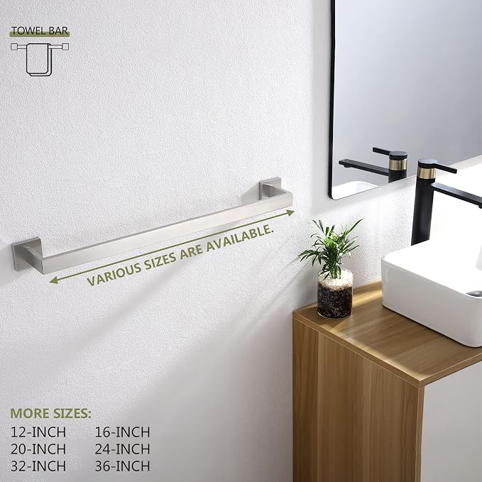 KOKOSIRI 20-Inch Single Towel Bar, Bathroom Kitchen Towel Holder, Wall Mounted - Image 6