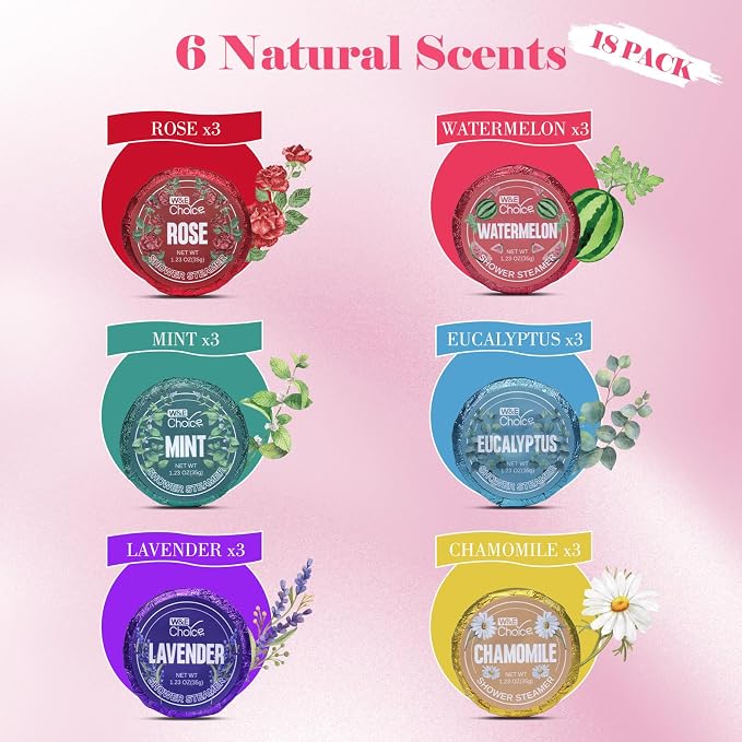 W&E Choice Shower Steamers Aromatherapy 18 Pcs- Shower Bombs - Image 2