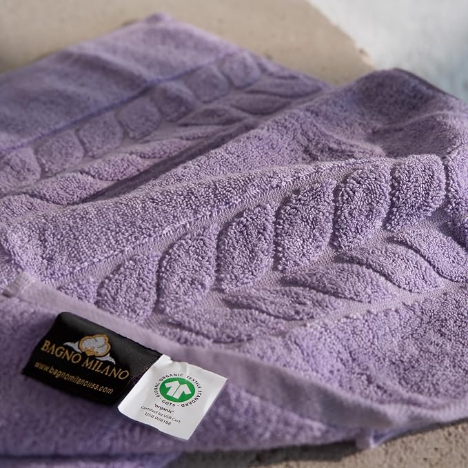 BAGNO MILANO Organic Turkish Cotton Bath Towels, Luxury Jacquard Collection - Image 4
