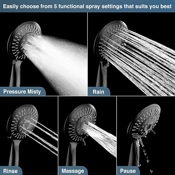 BRIGHT SHOWERS Rain Shower Head Combo - Image 3