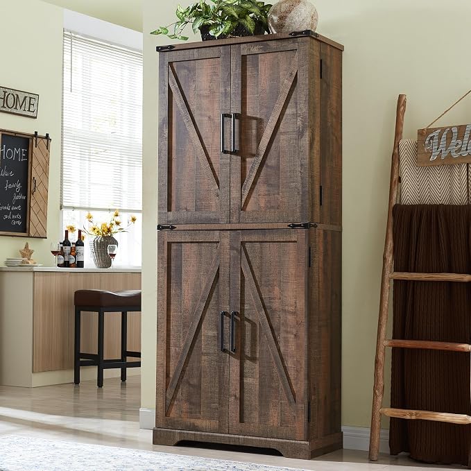 ACCOHOHO 72" Tall Kitchen Pantry, Farmhouse Storage Cabinet by ACCOHOHO