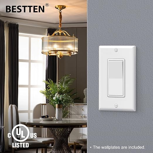 BESTTEN 10 Pack 3-Way Decorator Wall Light Switch - Image 7