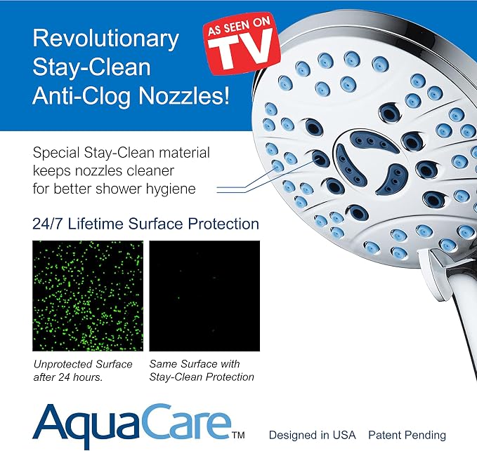 Hotel Spa AquaCare High Pressure 8-Mode Handheld Shower Head - Image 3