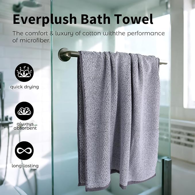 Everplush Diamond Collection Extra Large Bath Sheet Towel – 1 PK, Super Soft & - Image 3