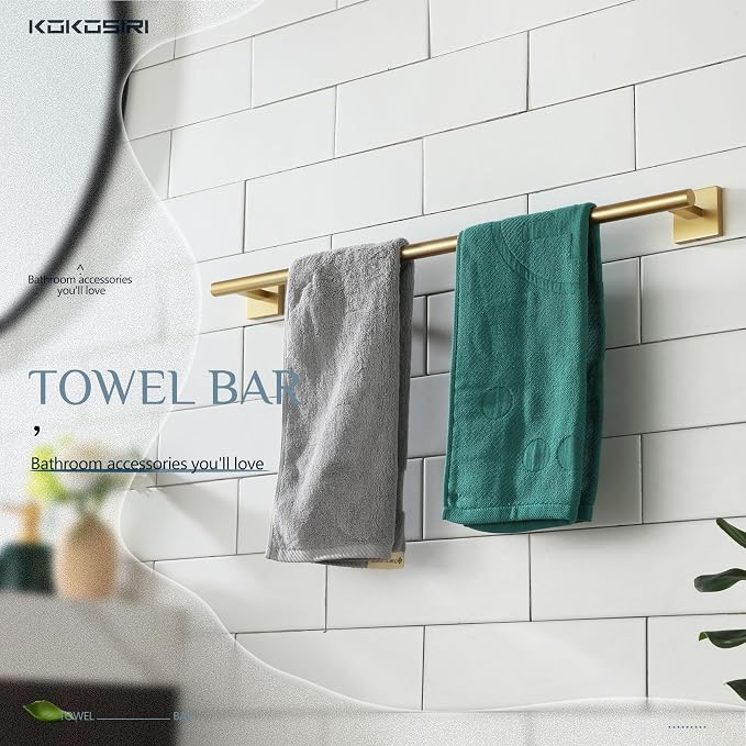 KOKOSIRI Bathroom Towel Bar Bath Towel Holders - Image 5