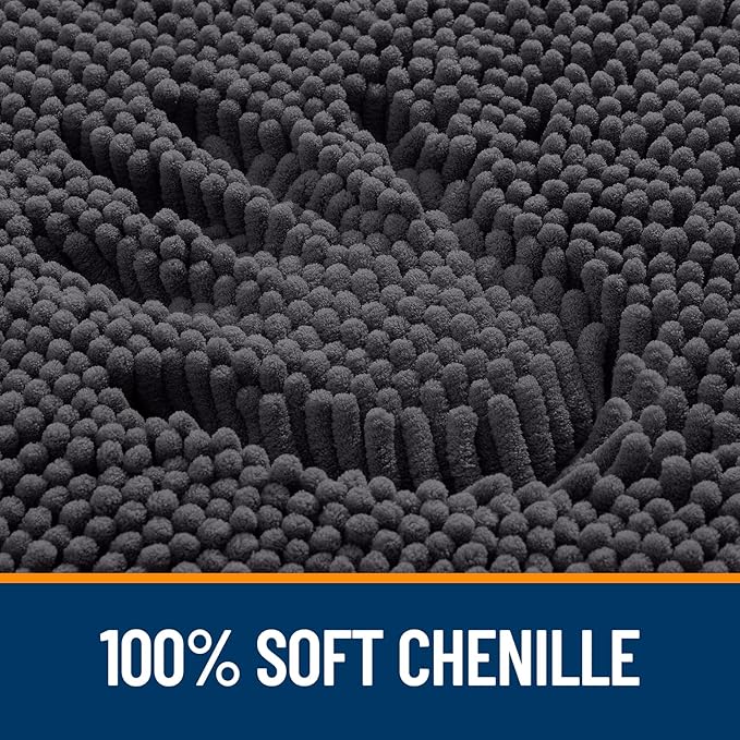 OLANLY Bathroom Rugs 59x35, Extra Soft Absorbent Chenille Bath Rugs, Rubber - Image 3