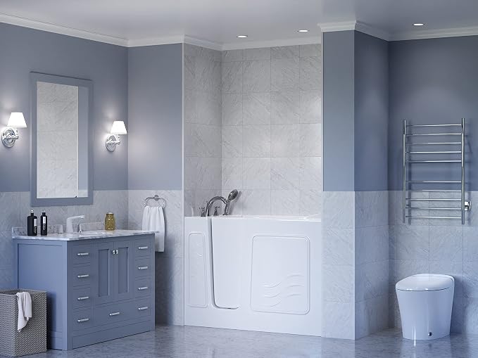 ANZZI Walk In Tub 53'' x 26'' Left Drain Soaking in White, Indulge in Ultimate - Image 2
