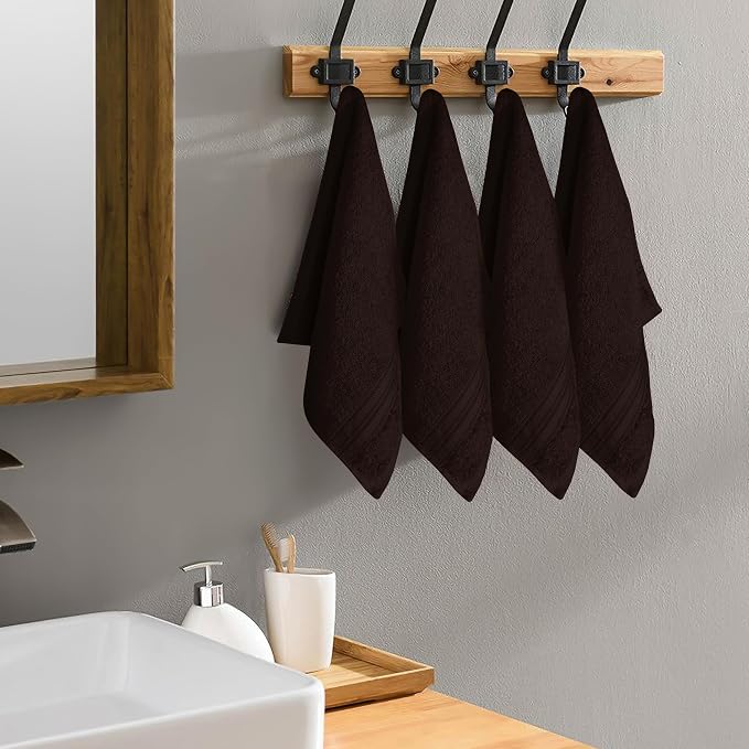 BOUTIQUO Ultra Soft Cotton Washcloths, Contains 12 Piece Face Cloths 12x12 inch - Image 5